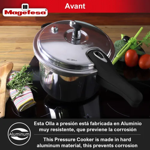 Miniatura 2 de MAGEFESA Avant - Olla a presión de aluminio de 6.2 cuartos de galón, compatible con estufas de gas, eléctricas y cerámicas, olla a presión
