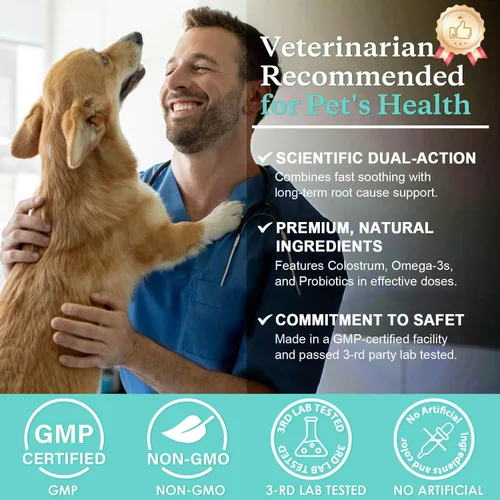 Miniatura 4 de NATURE TARGET Masticables liofilizados para aliviar la alergia para perros, con probióticos, calostro para la salud inmunológica, antipicazón