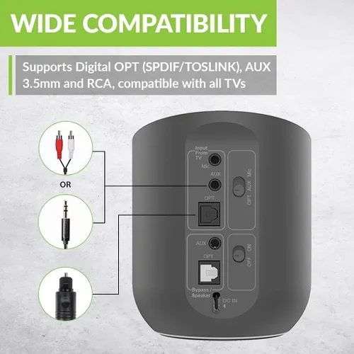 Miniatura 6 de Avantree Orbit - Transmisor de Audio Bluetooth 5.0 para TV con Soporte de Paso de Sonido Envolvente 5.1, Clase 1 de Largo Alcance, Pantalla LED