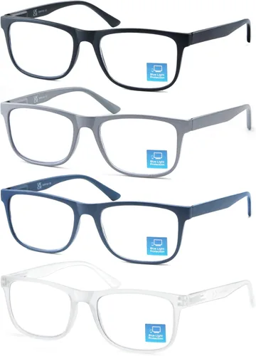 Gafas de Lectura con Bloqueo de Luz Azul Hombres Grandes Cuadradas Sobredimensionadas de Ajuste Amplio Trampas para Hombres con Cabeza/Cara Grande