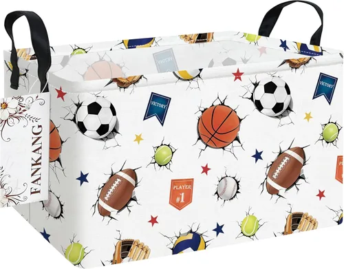 Miniatura 18 de Canasta plegable de almacenamiento para guardería, con revestimiento de polietileno impermeable, de grand tamaño, para niños y niñas, oficina