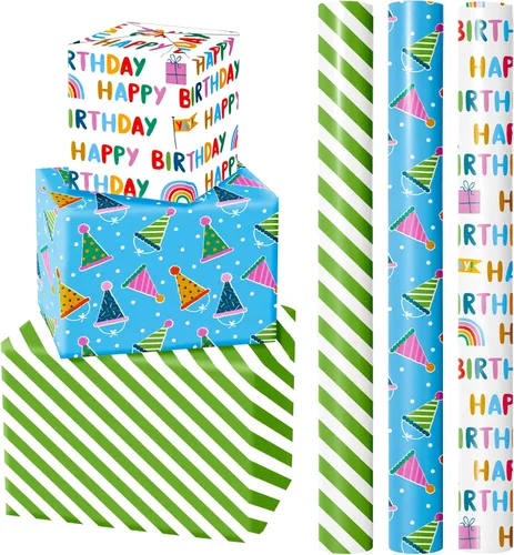 Miniatura 23 de WRAPAHOLIC - Papel de regalo para baby shower con diseño de oso - Rollo mini - 3 rollos - 17 pulgadas x 120 pulgadas - Papel de regalo con lazo