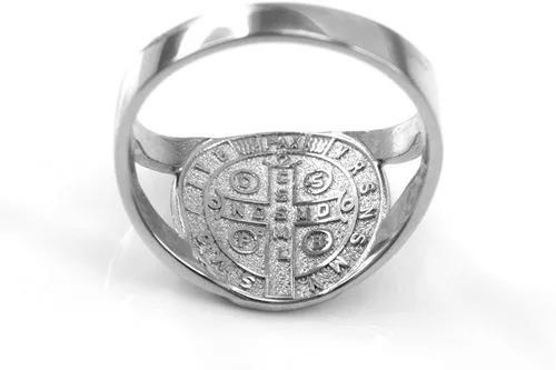 Miniatura 3 de Anillo de plata de ley 925 de San Benito para mujer
