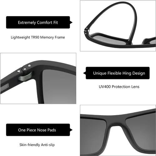 Miniatura 3 de ZENOTTIC Gafas de sol polarizadas para hombres y mujeres, 100% protección UV400