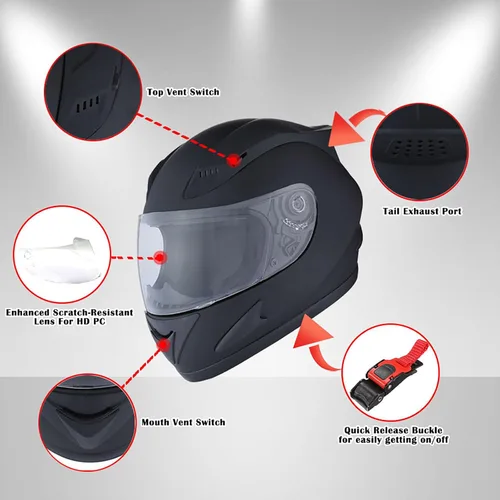 Miniatura 4 de Casco integral para bicicleta / moto 1Storm con diseño de esqueleto mecánico