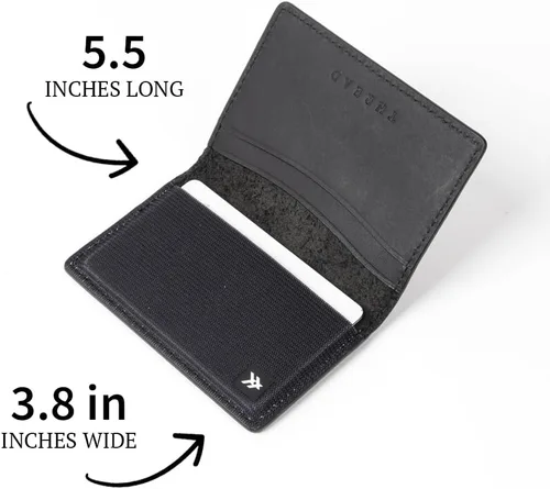 Miniatura 4 de Thread Wallets Cartera Bifold Delgada con Bloqueo RFID con Protección de Tarjetas, Negro, Talla única, Minimalista