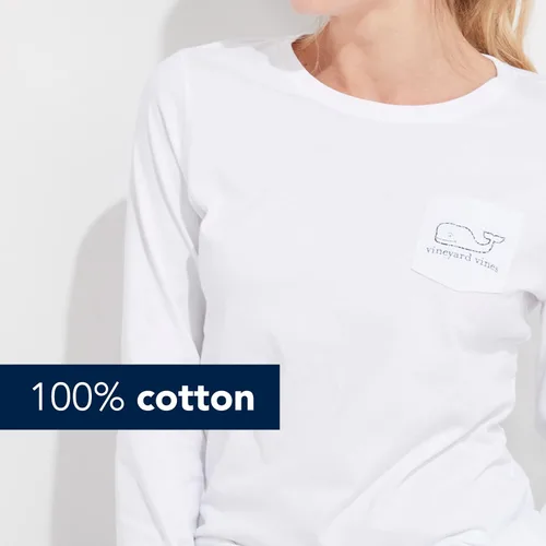 Miniatura 3 de vineyard vines Women's Long-Sleeve Vintage Whale Pocket T-Shirt