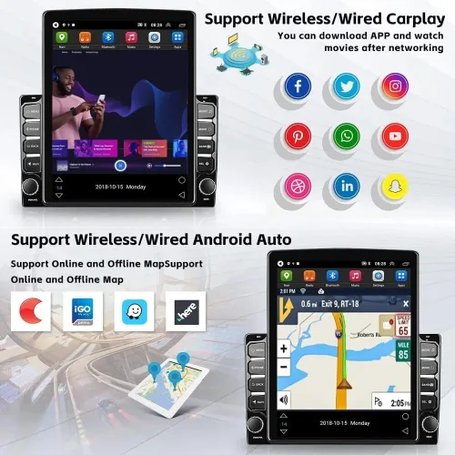 Miniatura 5 de Radio estéreo de coche para Ford F-150 F150 2009-2014, pantalla táctil vertical 9.7 para F150 Android estéreo con Apple Carplay Android Auto