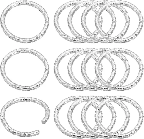 Miniatura 12 de PATIKIL Anillo con dije de copa de vino de 0.05 x 0.59 pulgadas, paquete de 100 aretes de metal con cuentas trenzadas, anillos abiertos, dorado