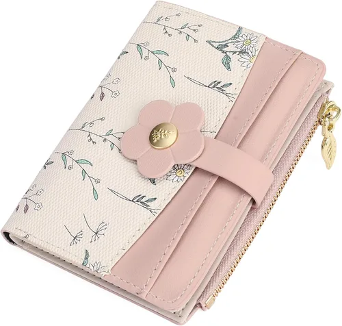 Miniatura 17 de GAEKEAO Billeteras pequeñas para mujer, con bloqueo RFID, plegable, de piel vegana, con bolsillo con cremallera, ventana de identificación