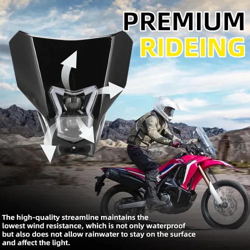 Miniatura 6 de Faro delantero de motocicleta universal para CRF450R CRF450L CRF450RX CRF250L CRF250L RALLY CRF300L CRF300L RALLY CRF250R CRF250F negro