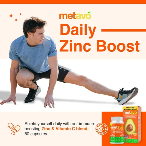 Miniatura 7 de Metavo Salud inmunológica: suplemento natural de apoyo inmunológico, suplementos esenciales de zinc para hombres y mujeres enriquecidos con vitamina