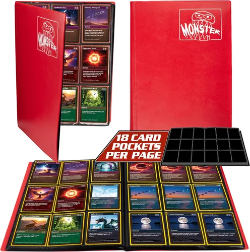 Miniatura 6 de Monster - Paquete de 25 protectores de página para tarjetas coleccionables con capacidad para 450 cartas coleccionables y 9 hojas de bolsillo
