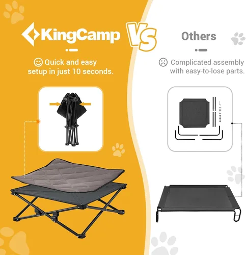 Miniatura 3 de KingCamp Cama elevada para perros pequeños, cama de mascotas elevada y de enfriamiento para exteriores con malla transpirable lavable y pies