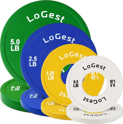 Logest Par de platos olímpicos, juego de 2 discos de pesas para barras olímpicas, perfectos para placas de entrenamiento de fuerza, aumento de
