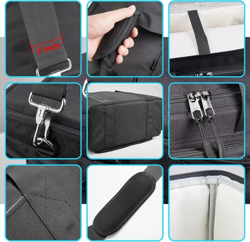 Miniatura 7 de Bolsa para máquina de coser con ruedas universales, funda de transporte para máquina de coser con cremalleras YKK, compatible con la mayoría
