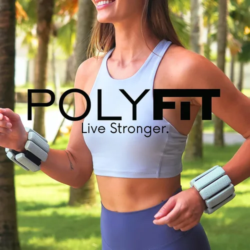 Miniatura 6 de Polyfit - Par de pesas para muñeca y tobillo - Pesas ajustables para tobillo para mujeres y hombres - Pulsera portátil para ejercicio, yoga, Gris