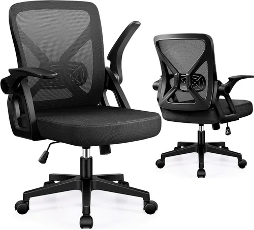 FelixKing Silla de oficina – Silla de escritorio ergonómica de malla transpirable con ruedas y soporte lumbar, sillas de oficina con reposabrazos