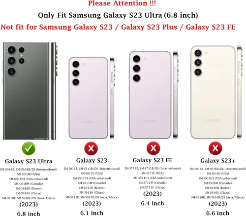 Miniatura 2 de Funda para Samsung Galaxy S23 Ultra con funda para cámara deslizante, protector de pantalla HD [prueba de caídas de grado militar] Funda protectora
