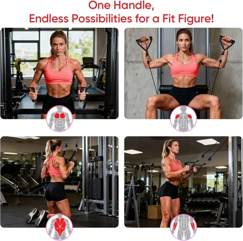 Miniatura 4 de FitBeast Ankle Straps for Cable Machines Women, Ankle Strap Set - Glute Kickback Ankle Strap & Gym Handles, Gym Ankle Straps for Resistance Bands