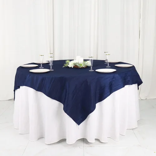 Miniatura 9 de Tableclothsfactory Mantel cuadrado de tafetán arrugado de acordeón beige de 72 x 72 pulgadas