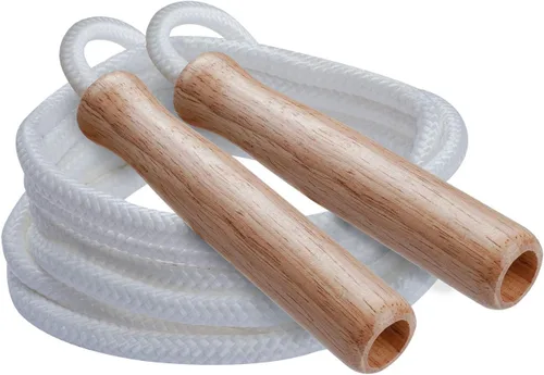 Miniatura 3 de Champion Sports Wood Handle Jump Ropes – Durable Nylon or Leather Bearings - Skipping Rope, Fitness, Cardio Training, Agility, and Exercise Workouts