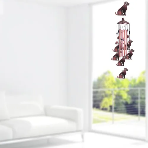 Miniatura 7 de Campanillas de viento de jardín para gatos al aire libre y en interiores - con 4 tubos, 6 campanas, 7 gatos, atrapaventos de gatos móviles