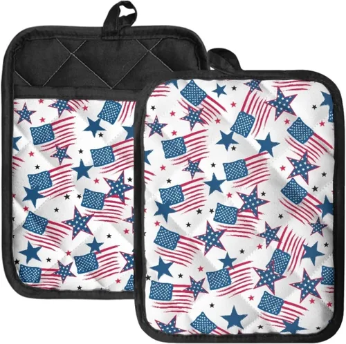 Gomyblomy Patriots - Juego de 2 protectores de cocina de Patriot, resistentes al calor, antideslizantes, tapetes térmicos ligeros para encimera,