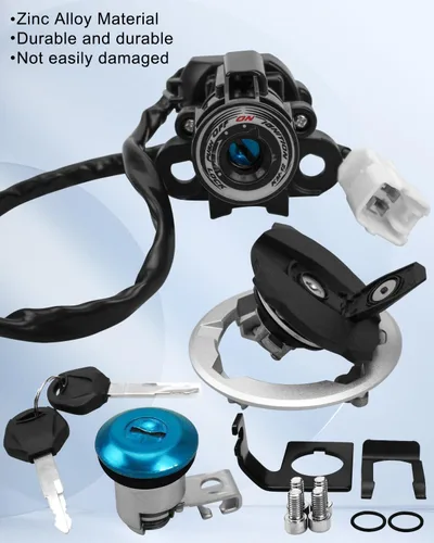 Miniatura 3 de Juego de cerraduras de tapa de tanque de combustible para interruptor de encendido para Kawasaki EX400 Ninja 400 2018-2023, para EX400 Ninja 400 ABS