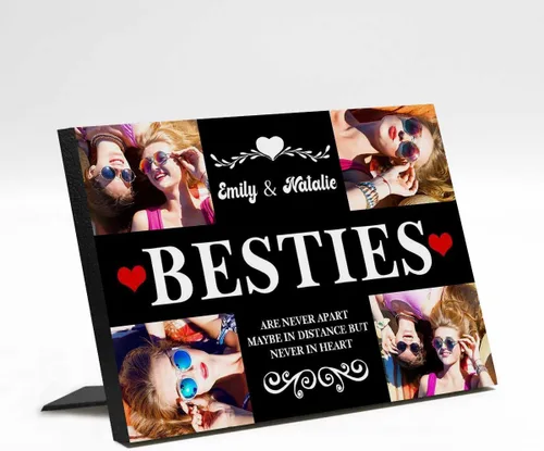 Miniatura 12 de M YESCUSTOM Marco de fotos personalizado con texto de amigos, marco de fotos de amistad para mejores amigos, panel de fotos Fover con pantalla