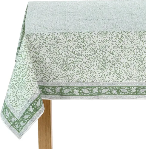 Miniatura 71 de Ridhi Mantel rectangular de algodón con estampado de bloque a mano amarillo mostaza, 102 x 48 pulgadas, reutilizable, decorativo para uso diario