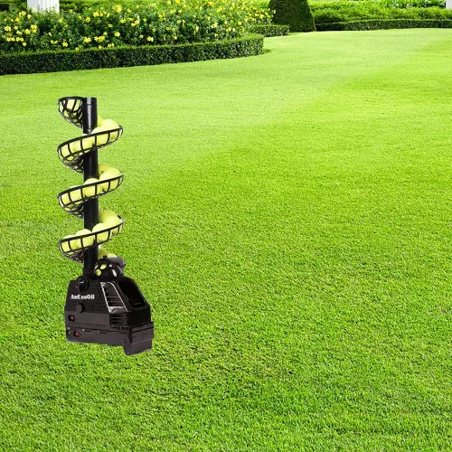 Miniatura 8 de Máquina de pelotas de tenis, lanzador de pelotas de tenis ajustable y portátil con lanzador de bolas de oscilación, máquina de servir de tenis