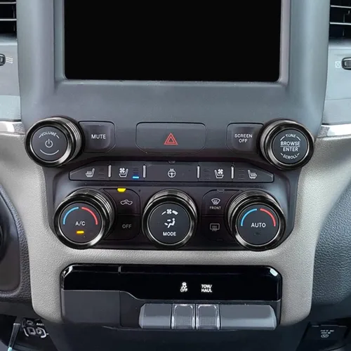 Miniatura 4 de Cubierta de perilla de radio de CA compatible con Dodge Ram 2019 2020 2021 aire acondicionado control de clima automático, interruptor