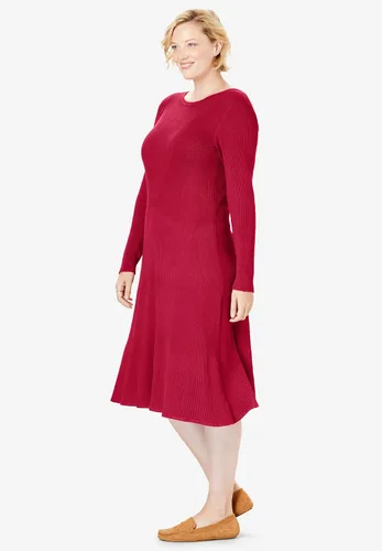Miniatura 4 de Woman Within Vestido suéter de punto acanalado para mujer en talla grande, Multi