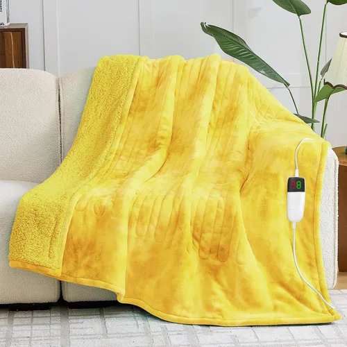 Miniatura 19 de greenoak Manta eléctrica con calefacción, manta térmica de piel sintética Sherpa para sofá cama, regalos cálidos de invierno para mujeres/ella