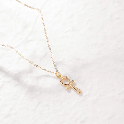 Miniatura 185 de Fettero - Collar con dije de cruz de fe, chapado en oro de 14 K, cadena fina, minimalista, simple, pequeña, para oración, regalo de joyería religiosa
