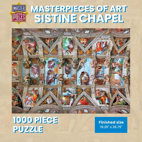 Miniatura 3 de Masterpieces Rompecabezas de 1000 piezas de la Capilla Sixtina, portátil, habilidad de paciencia, niño