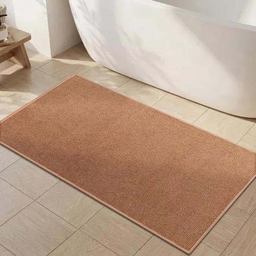 Miniatura 42 de YIHOUSE Juego de 2 tapetes de baño, color beige, ultrafino, absorbente, antideslizante, para baño, lavable, ducha, lavabo, lavandería