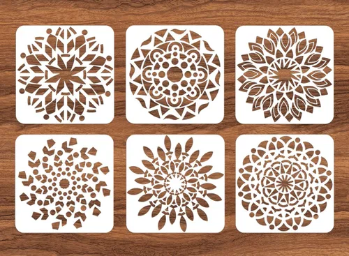Miniatura 8 de 3 plantillas de mandala de patrón extra grandes, plantillas reutilizables de pintura de puntos de mandala, plantillas de pintura en aerosol floral