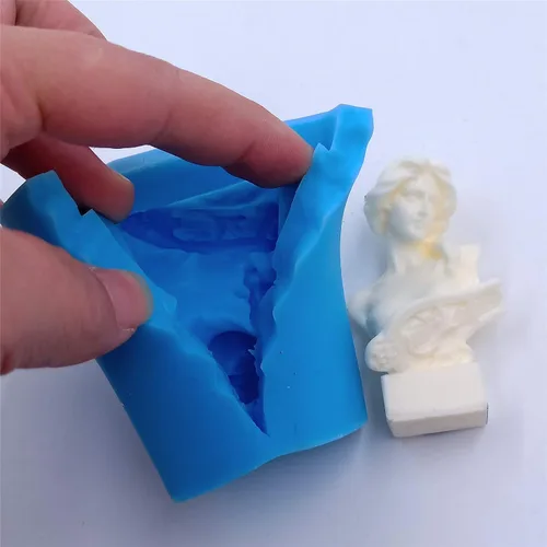 Miniatura 8 de Molde de silicona 3D con diseño de señora bonita para velas hechas a mano, moldes de cera decorada, moldes para derretimientos, resina epoxi, aroma