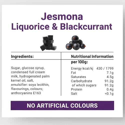 Miniatura 2 de Jesmona Caramelos de regaliz y grosella negra – Caramelo duro británico de 8.8 onzas (8.8 onzas), lata de regalo redonda, bolas de regaliz