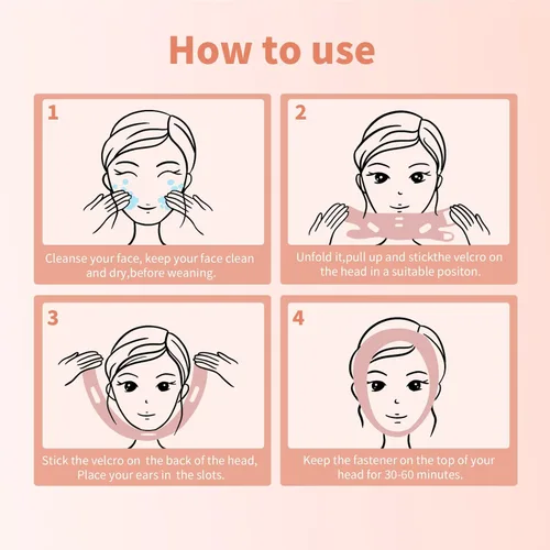 Miniatura 7 de Correa de barbilla para dormir, reutilizable reductor de barbilla doble eliminador para mujeres, máscara de elevación de línea en V, correa facial