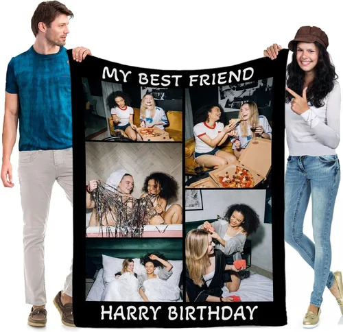 Mantas personalizadas con fotos, manta personalizada de collage de fotos, suave, con mis propias fotos, regalos personalizados para el Día del