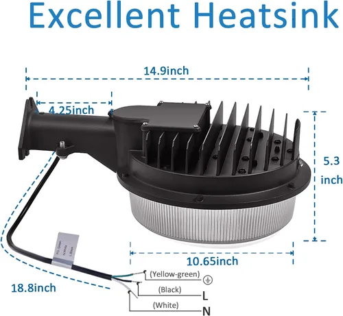 Miniatura 7 de Luz LED de granero 150W, luz de patio al aire libre del atardecer al amanecer con fotocélula súper brillante 22,500lm 5000K luz diurna, reemplazo