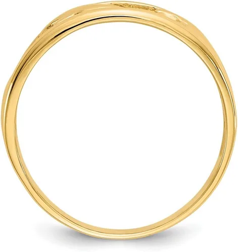 Miniatura 2 de Anillo de triple banda de delfín de oro amarillo de 14 quilates sólido (0.11 pulgadas), Oro amarillo