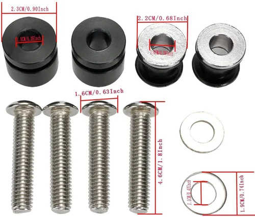 Miniatura 6 de Kits de hardware de acoplamiento desmontable de 4 puntos para motocicletas Compatible con modelos Harley Fat Boy FLFB, FXBR, FLFBS y FXBRS 2007-2023