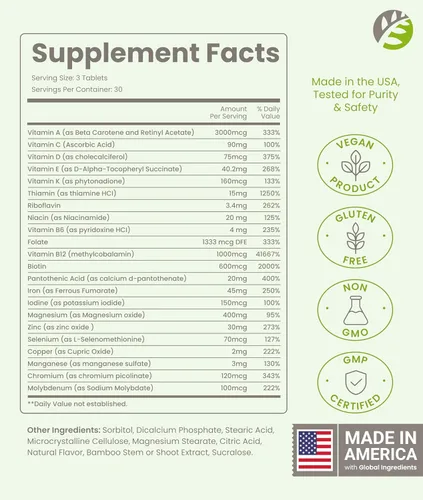 Miniatura 2 de BariSlim Tabletas multivitamínicas bariátricas masticables completas, 45 mg de hierro, vitamina bariátrica y suplemento para cirugía posbariátrica