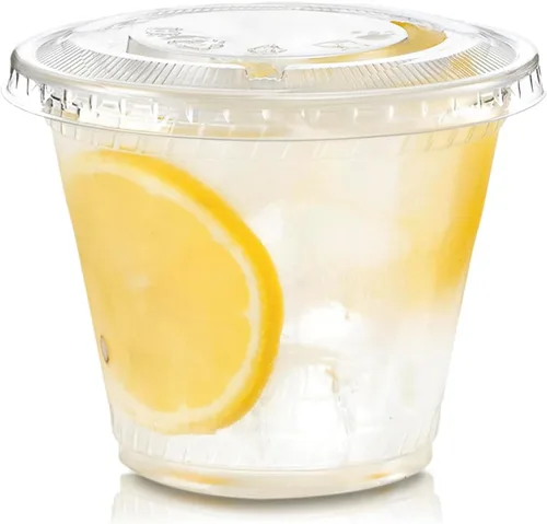 Miniatura 13 de Fit Meal Prep Paquete de 100 vasos de plástico transparente de 20 onzas con tapas planas, tazas desechables para café helado, sin BPA, taza