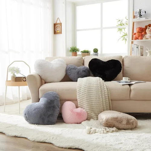 Miniatura 7 de YRXRUS Almohadas de corazón, almohada en forma de corazón, almohada blanca con forma de corazón para regalos, almohadas con forma para ella, niños