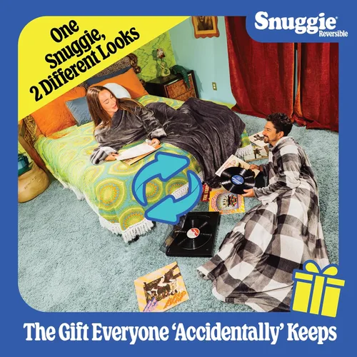 Miniatura 3 de Snuggie Manta original con mangas y bolsillos, acogedora manta de gran tamaño para hombres y mujeres adultos, talla única, 71x54